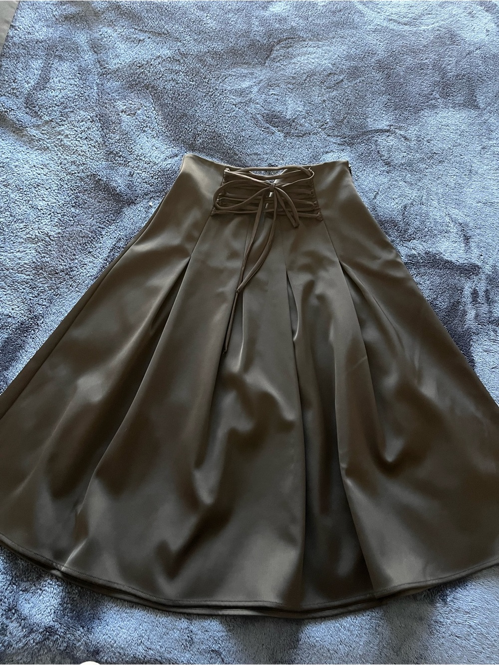 H&M Dark Brown Lace-Up A-Line Skirt